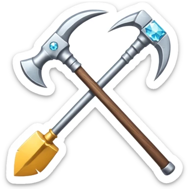 two sides pickaxe minecraft  sticker