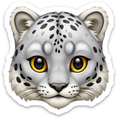 Deformed Snow leopard-Eyes are long and black sticker