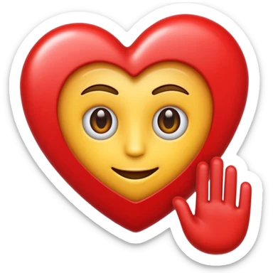 Un emoji qui fait un clin d’œil et mélangé à un cœur rouge iPhone  sticker
