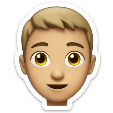 a boy who looks with one eye to the left and the other to the right sticker