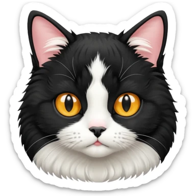 Black and white tuxedo cat with no tail. sticker