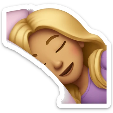 Girl sleeping in bed sticker