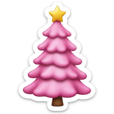 Pink Christmas tree sticker