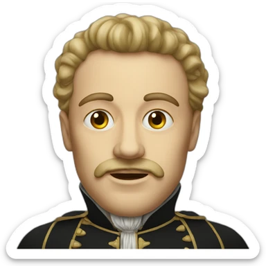 man with a large Habsburg jaw sticker