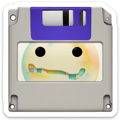cute Floppy Disk with a Smiley Face – A brightly colored floppy disk scribbled with "Memories." sticker