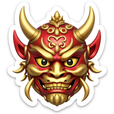make a gold oni mask sticker