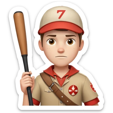 Scout character from Team Fortress 2 with baseball bat sticker