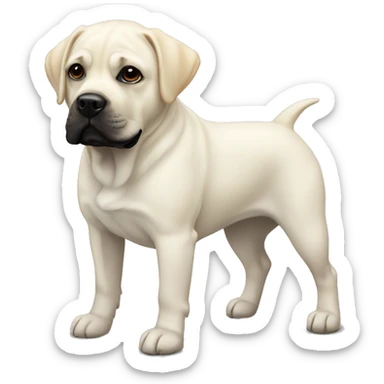 white labrador together with black french bulldog sticker