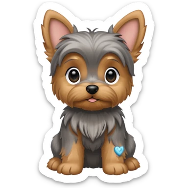 Floppy eared Yorkie puppy sticker
