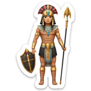fullbody ancient Egyptian soldier with helmet sticker
