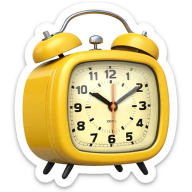 yellow alarm clock sticker