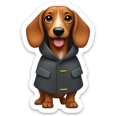 Sausage dog wearing a coat sticker