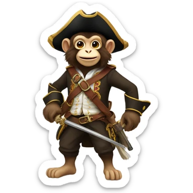 Musketeer monkey sticker