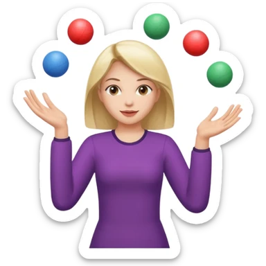 a girl juggling  with two hands  sticker