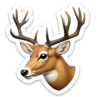 Whitetail buck head mount sticker