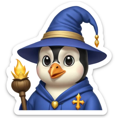 Penguin Wizard gay crush sur un singe sticker
