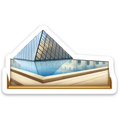 Louvre Museum Landmark Emoji – Showing the glass pyramid entrance with the historic palace in the background. sticker