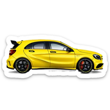 Mercedes amg a45 yellow sticker