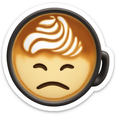 latte art with black cup sticker