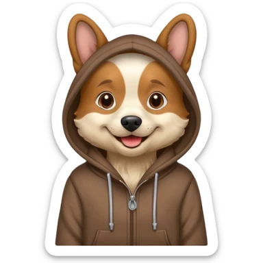 Dog wearing a hoodie ￼ sticker