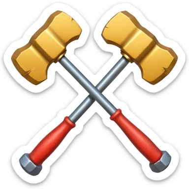 croisement de 2 marteaux différent (en mode duel, qui des deux va gagner) sticker