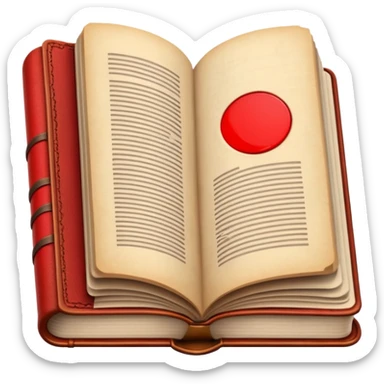 open book with completely red pages sticker