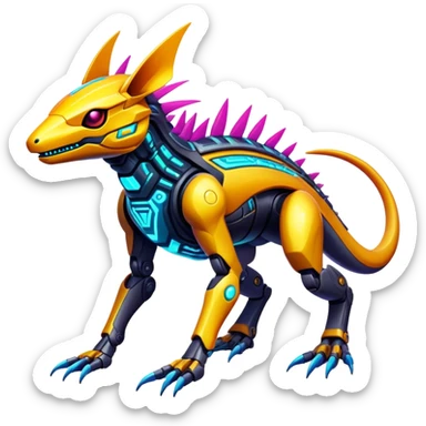  exotic tropical cyber-Protogen-Fakémon-Vernid-creature sticker