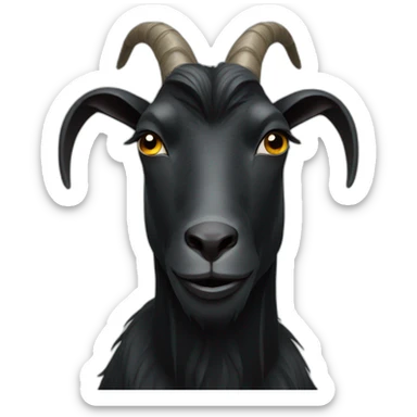 Black goat sad  sticker