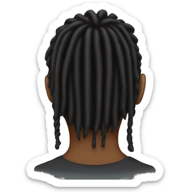 Back of a mans head who has dreads sticker