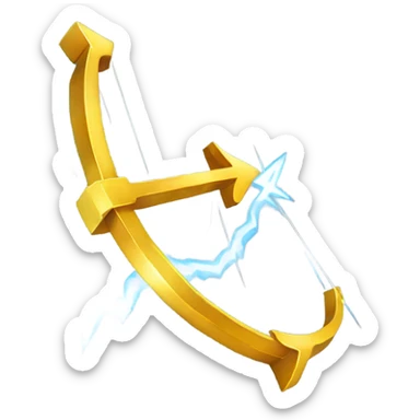 bow made out of lightening bolt hitting a target  sticker