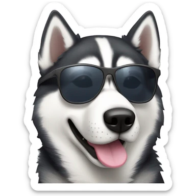 Husky with sunglasses sticker