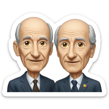 giscard and mitterand débat sticker