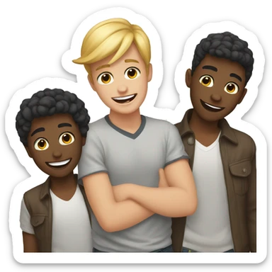 playful moments with gay boys sticker