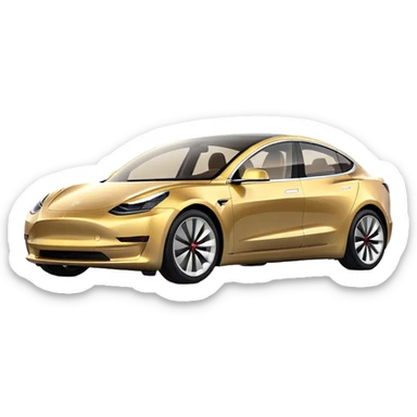 Tesla Model 3 Performance in Gold  sticker