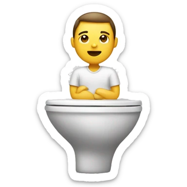 Person on toilet sticker