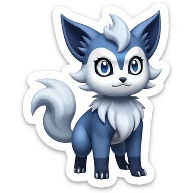 Absol-Meowstic-Zorua-Fakémon-hybrid-creature (full body)  sticker