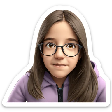 girl with glasses in focus sticker