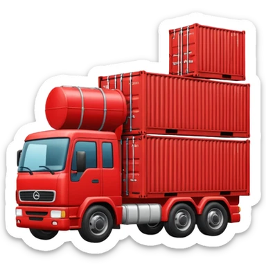 truck holding container sticker