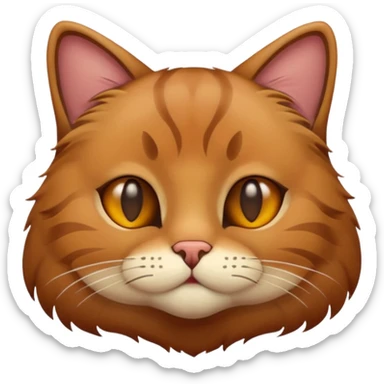 Brown cat with no eyes sticker