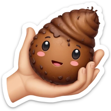 hand holding poo emoji sticker