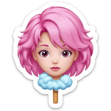 Pink hear with pink clouds sticker