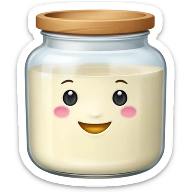 pot de yaourt en verre sticker
