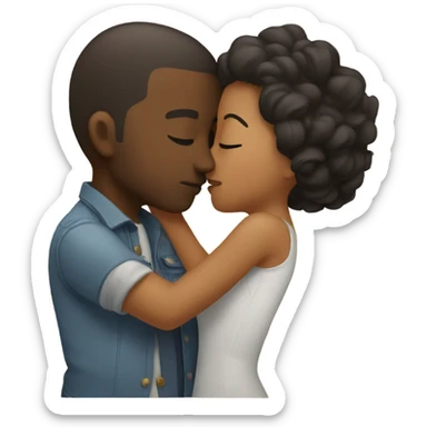 A cute couple kissing sticker