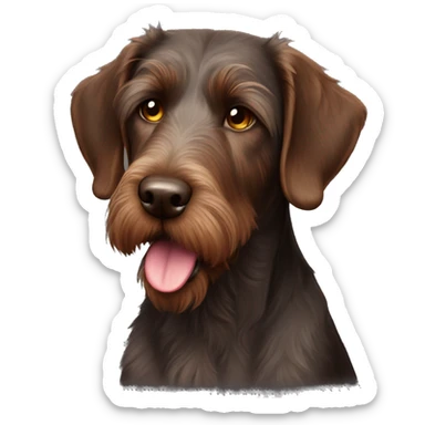 Completely brown German wirehair sticker