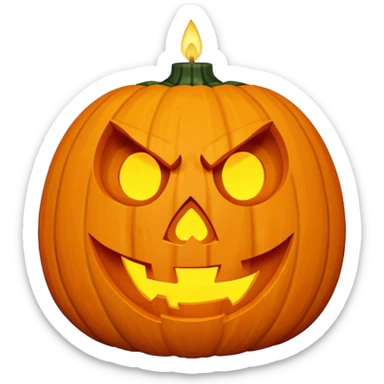 Scary face Jack o lantern with candle sticker