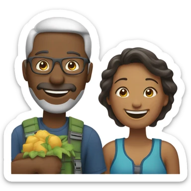 Man & wife having fun outdoors sticker