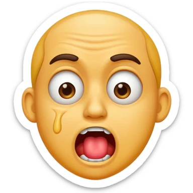 Crazy looking guy drooling  sticker