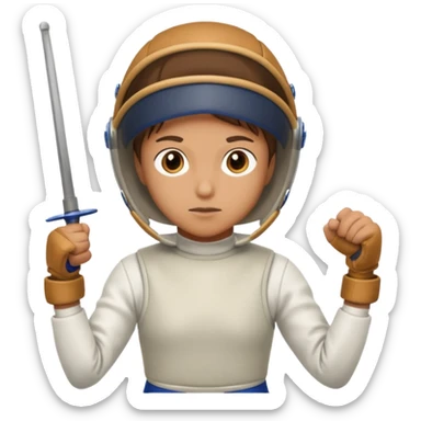 A person wearing fencing equipment with their entire body sticker