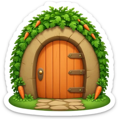 Rabbit burrow with carrot door sticker
