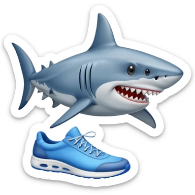 shark wearing blue shoes sticker